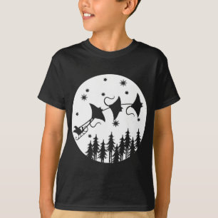 Camiseta Engraçado Natal Papai Noel Sleigh Stingrays Xmas
