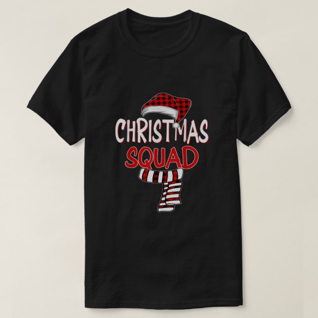 Camiseta Engraçado Natal Papai Noel xadrez Vermelha Cristo (Frente do Design)