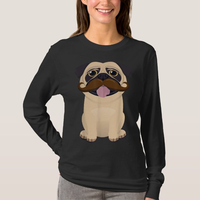 Camiseta Engraçado Natal Xmas Pug Cachorro Cachorro Cachorr (Frente)