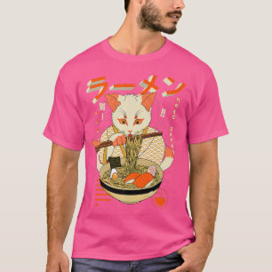 Camiseta Engraçado Neko Ramen, Cat Ramen Japonês, anime Kaw