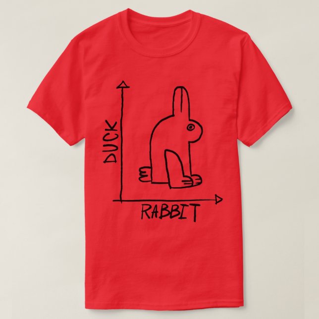 Camiseta Engraçado Nerd de Ciência Duck Rabbit Física Geek  (Frente do Design)