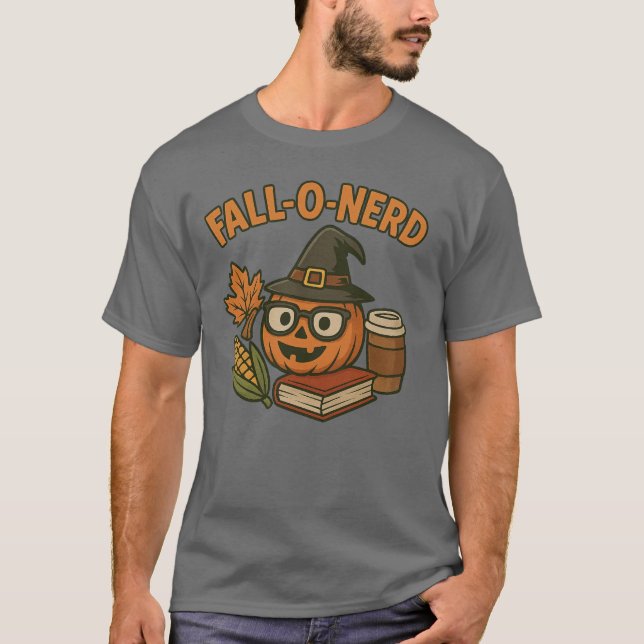 Camiseta Engraçado Nerdy Halloween T-Shirt (Frente)
