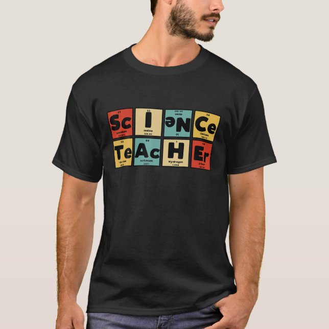 Camiseta Engraçado Nerdy Professor de Ciências Periódicas E (Frente)
