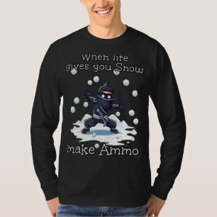 Camiseta Engraçado Ninja Ammo para as lutas de neve no mar