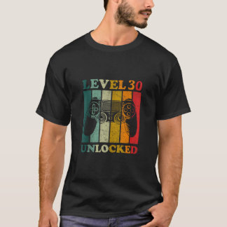 Camiseta Engraçado Nível 30 Gift Men Desbloqueados Bday Gam