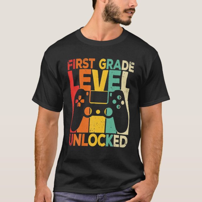 Camiseta Engraçado Nível 5 Desbloqueado Primeiro Dia De Vol (Frente)