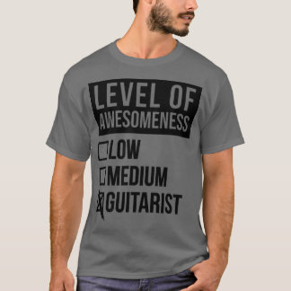 Camiseta Engraçado Nível De Consciência Baixo Guitarras De 