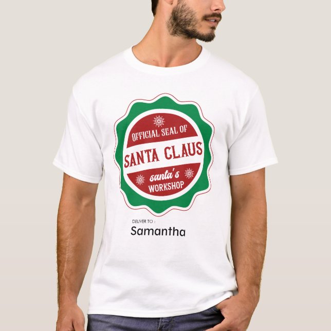 Camiseta Engraçado no workshop Santa Claus (Frente)