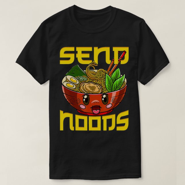 Camiseta Engraçado Noodz Envia Noods Ramen Noodles Noodles  (Frente do Design)