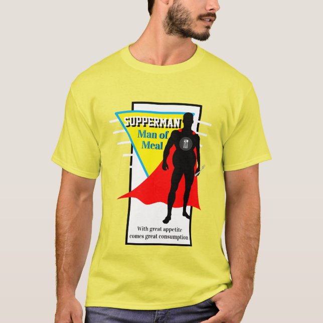 Camiseta Engraçado Novelty Graphic SUPPERMAN MAN DE REFEIÇÃ (Frente)