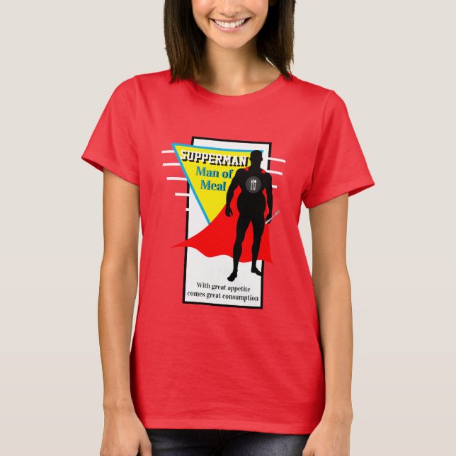 Camiseta Engraçado Novelty Graphic SUPPERMAN MAN DE REFEIÇÃ (Frente)