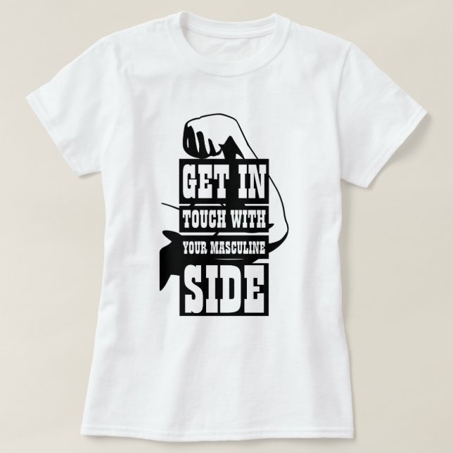 Camiseta Engraçado Novidade das Mulheres Trabalhando MASCUL (Frente do Design)