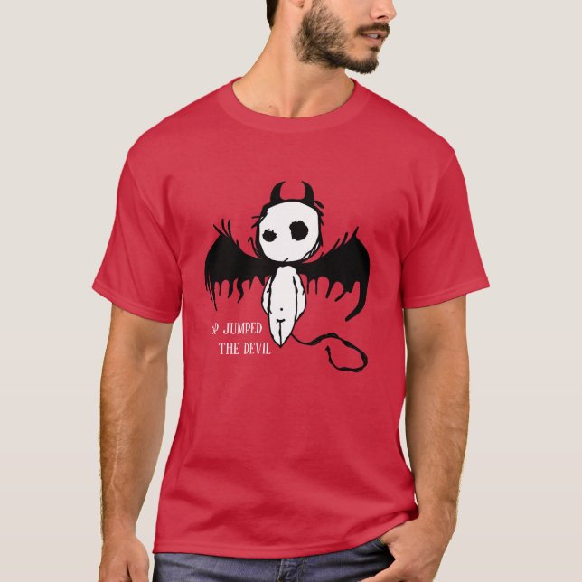 Camiseta Engraçado Novidade Engraçado PULOU O DIABO (Frente)