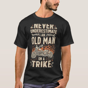 Camiseta Engraçado Nunca Subestime Um Homem Velho Numa Trik