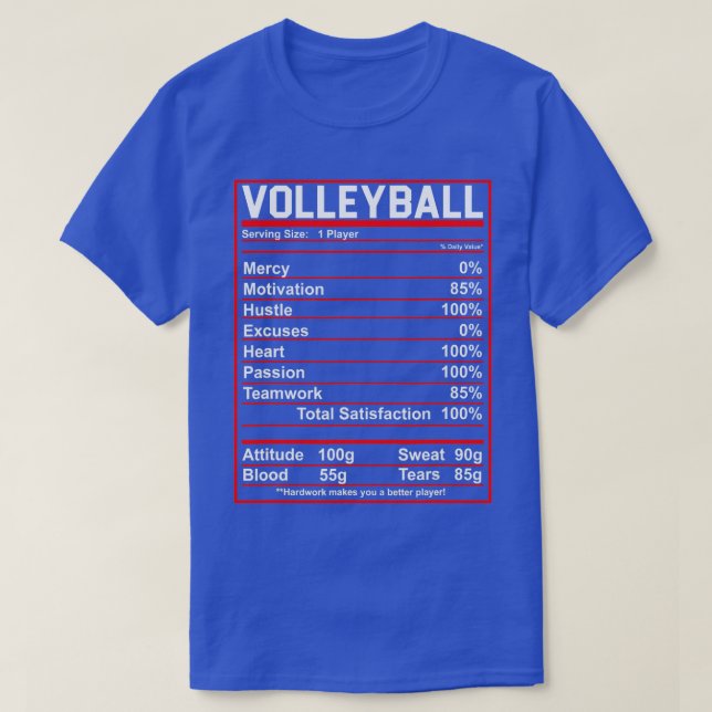 Camiseta Engraçado Nutrição de Voleibol Homens (Frente do Design)