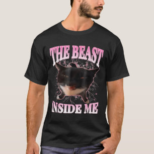 Camiseta Engraçado O Gato Humor Do Gato Do Bobo Dentro Me