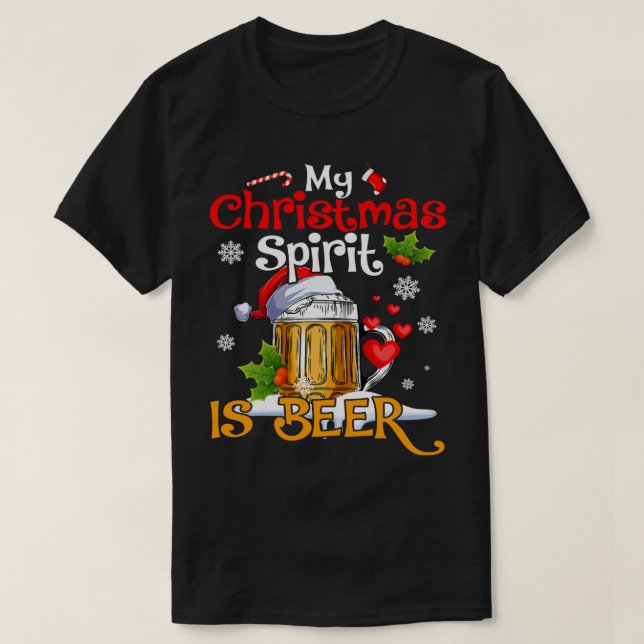 Camiseta Engraçado O Meu Espírito De Natal É Bebê Bebê Bebe (Frente do Design)