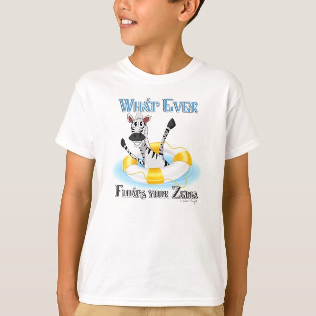 Camiseta Engraçado o que flutuar em sua zebra (Frente)