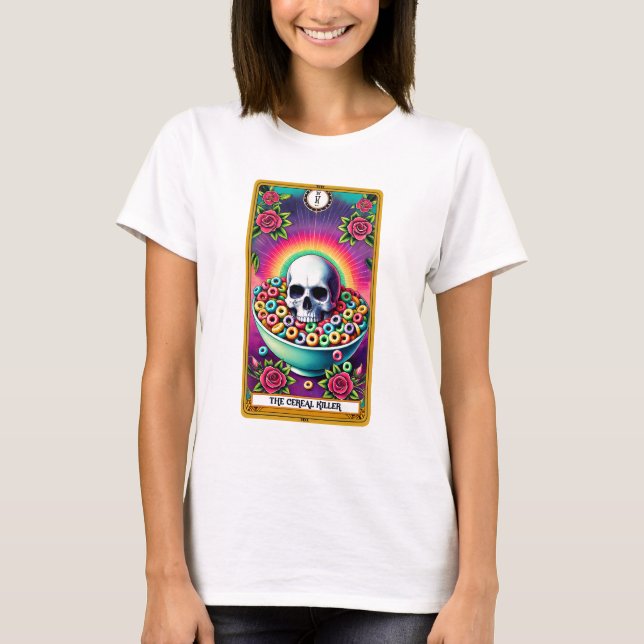 Camiseta Engraçado O Tarot Do Assassino De Cereais (Frente)