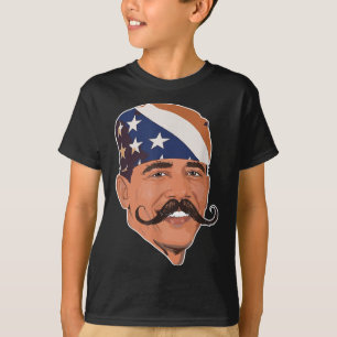 Camiseta Engraçado Obama Mustache Americano