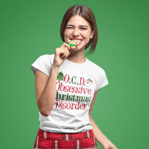 Camiseta Engraçado Obsessão de Natal Feriado de Mulher Bo