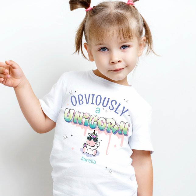 Camiseta Engraçado Obviamente Uma Festa de aniversário Tema (Funny Obviously A Unicorn theme girl's birthday party t-shirt, 1st, 2nd, 3rd, 4th, 5th, 6th, 7th)