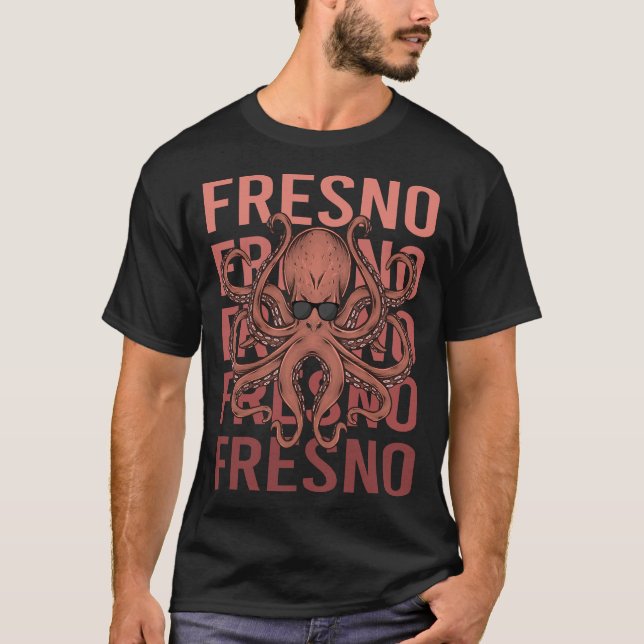 Camiseta Engraçado Octopus Fresno (Frente)