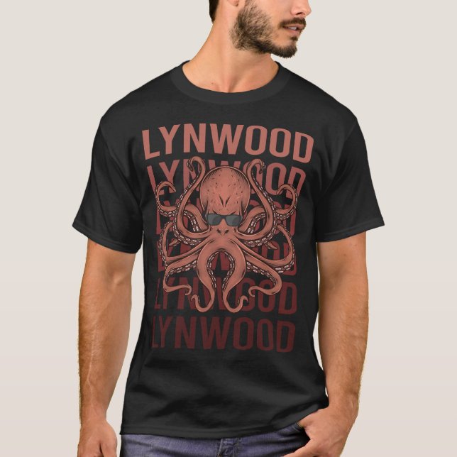 Camiseta Engraçado Octopus Lynwood (Frente)