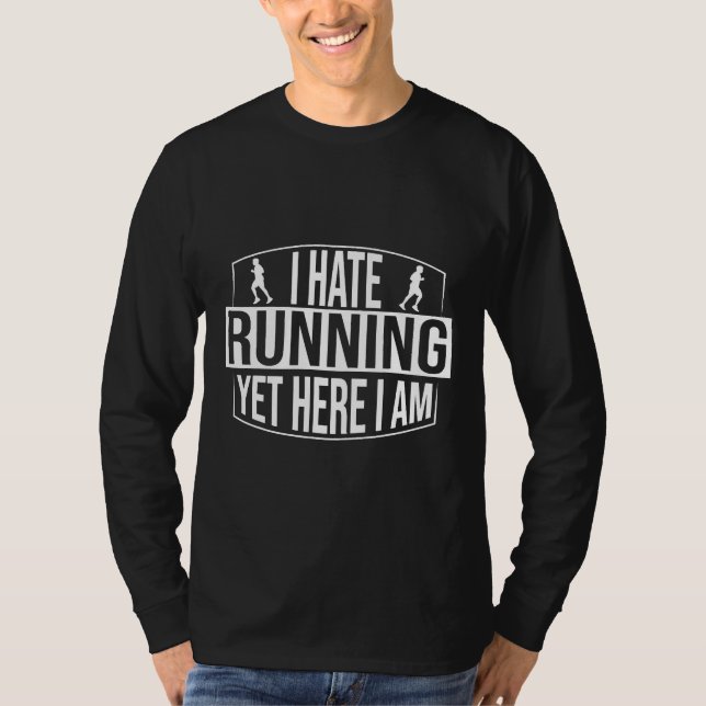 Camiseta Engraçado, Odeio Correr Metade Da Maratona... Dar- (Frente)