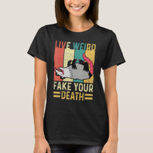 Camiseta Engraçado Ogambm Possum Tee Live Weird Falso Deat