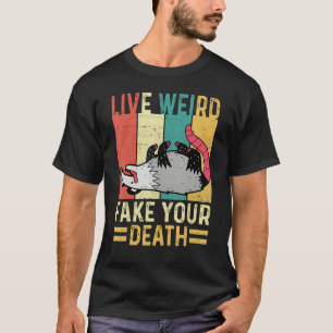 Camiseta Engraçado Ogambm Possum Tee Live Weird Falso Deat