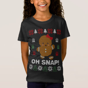 Camiseta Engraçado Oh Snap! Gingerbird Cookie Ugly Sweater