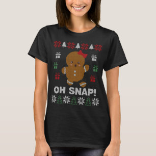 Camiseta Engraçado Oh Snap! Gingerbird Cookie Ugly Sweater