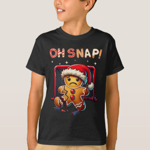 Camiseta Engraçado Oh Snap Hockey Gingerbread Natal Papai N