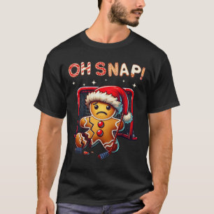 Camiseta Engraçado Oh Snap Hóquei Biscoito de Natal Papai N