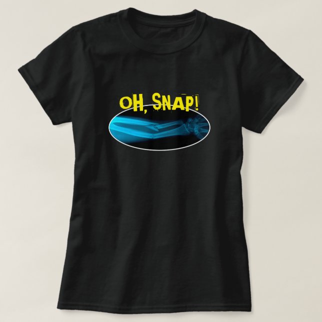 Camiseta Engraçado "Oh Snap" Matriz quebrada (Frente do Design)
