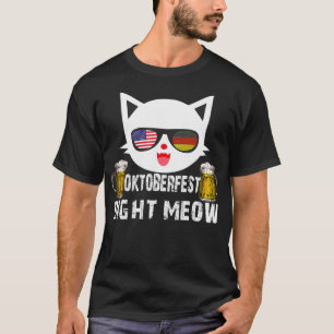 Camiseta Engraçado Oktoberfest Right Meow Cat
