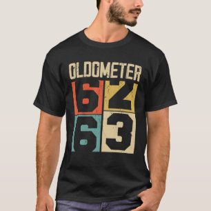 Camiseta Engraçado Oldometer De 63 Anos Vintage, 63º Aniver