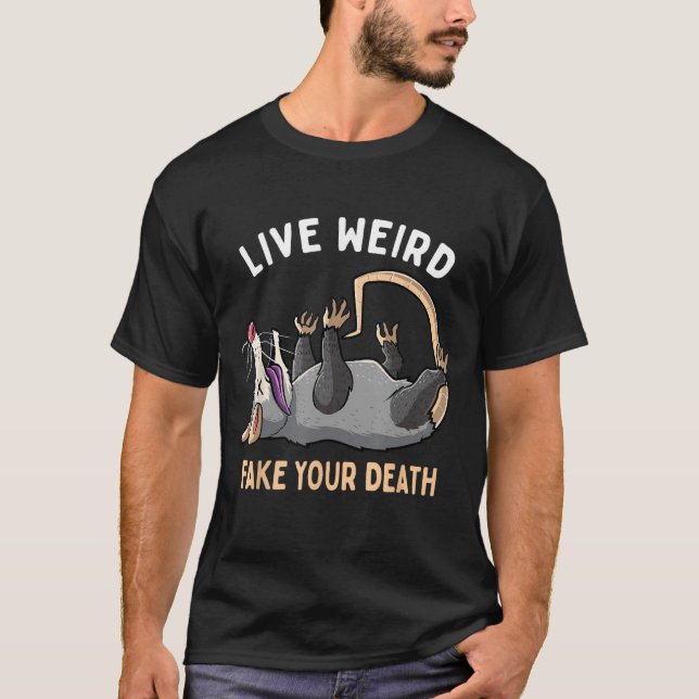 Camiseta Engraçado Om Vive Estranho Falso Sua Morte Rua (Frente)