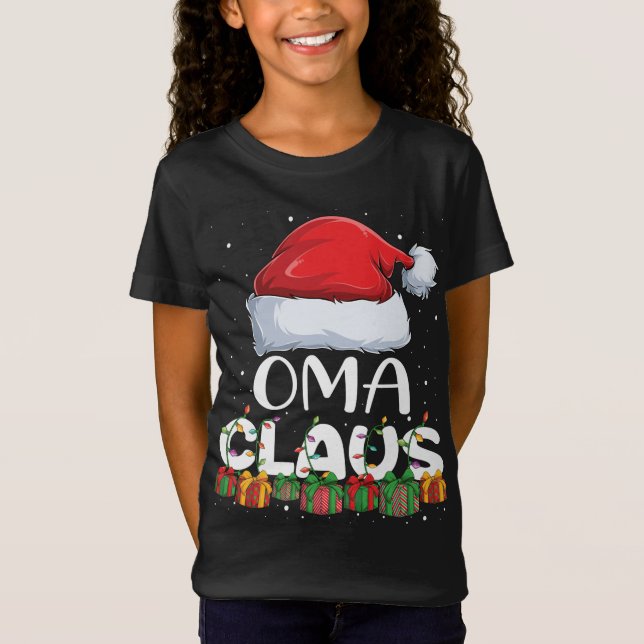 Camiseta Engraçado Oma Papai Noel Casa de Pijamas (Frente)