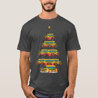 Camiseta Engraçado Ônibus Escolar Papais noeis Xmas Bus Chr