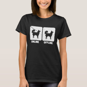 Camiseta Engraçado Online Offline, no Alasca, Klee Kai, por