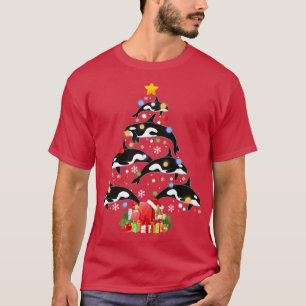 Camiseta Engraçado Orca Assassino Baleia Árvore de Natal Am