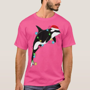 Camiseta Engraçado Orca Killer Whale Santa Hat