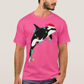 Camiseta Engraçado Orca Killer Whale Santa Hat
