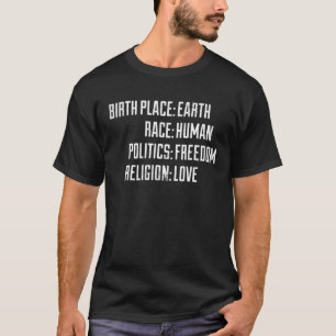 Camiseta Engraçado Orgulho de Definição da Humanidade Terra