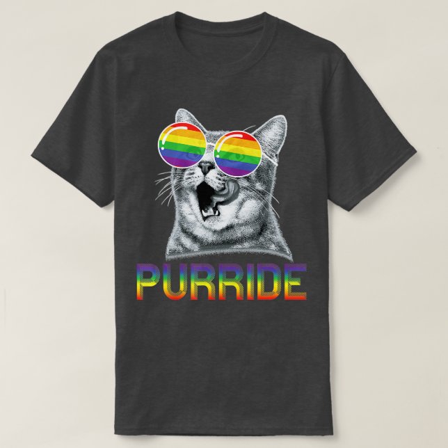 Camiseta Engraçado Orgulho gay Arco-Íris Óculos LGBTQ (Frente do Design)