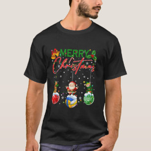 Camiseta Engraçado Ornado de Voleibol Escava Árvore de Nata