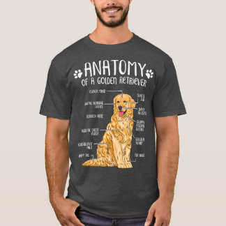 Camiseta Engraçado Ouro Anatomista Retriever Cachorro
