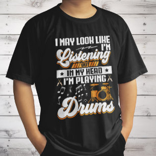 Camiseta Engraçado ouvir na minha cabeça Estou tocando meus